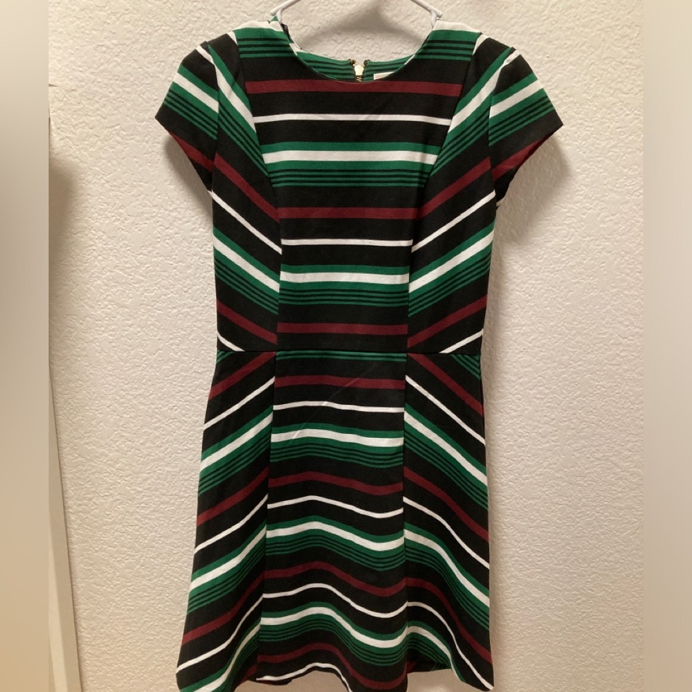 Michael Kors Knee Length A-Line Dress Career Striped Professional Fit Flare